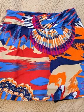 Dona Jo Multicolored Shakira Skirt Skort 13.5" Size 1 Small
